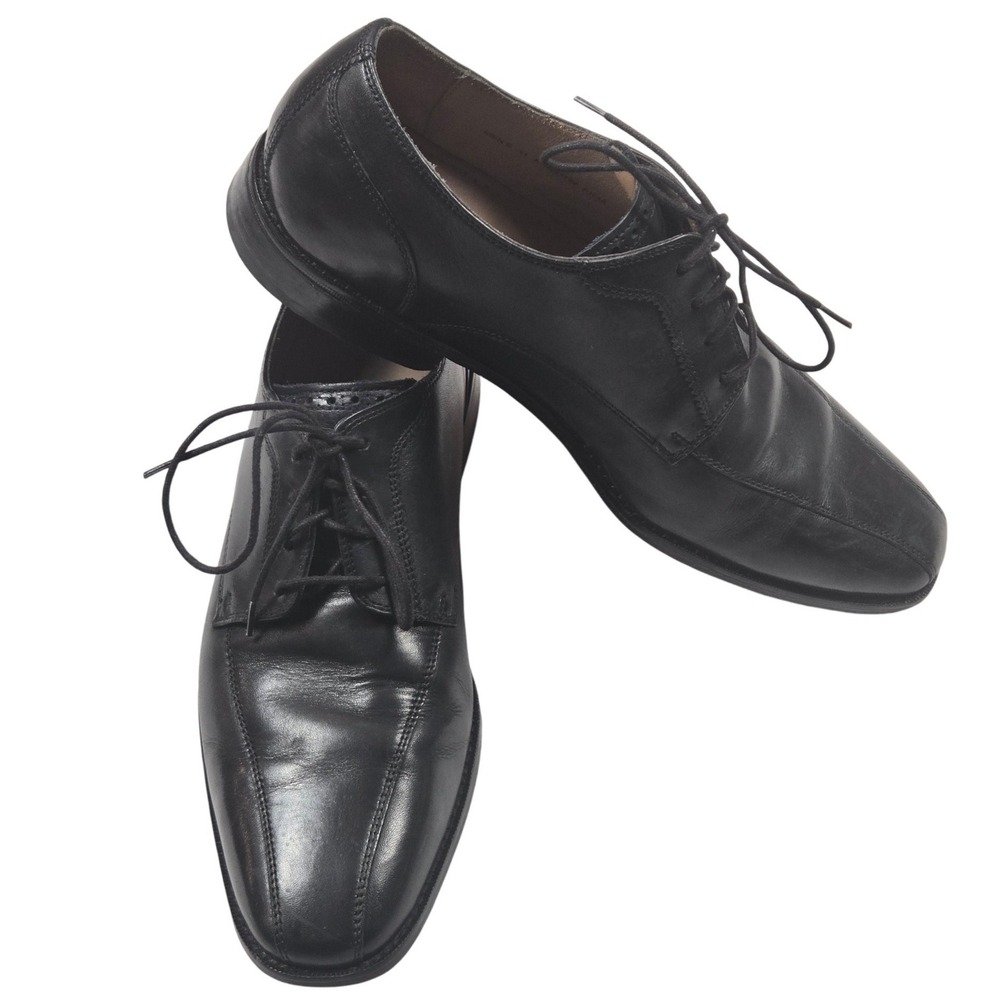 Cole Haan Grand OS Oxford Men 11 Black Good Leather Dress Shoes Square Toe - Picture 2 of 13